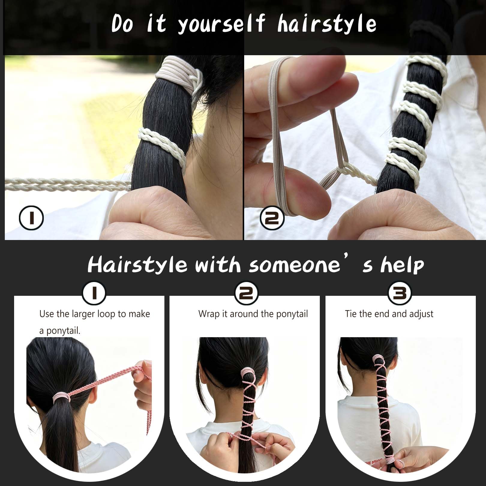 SISYOUP size comparison on hand showing 25-inch length for long hair