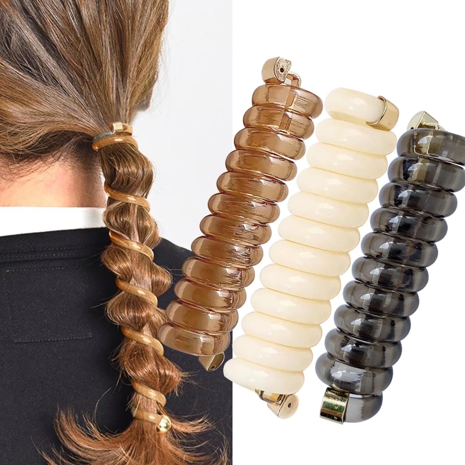 SISYOUP front packaging showing colorful spiral hair ties with tidy presentation and gift appeal