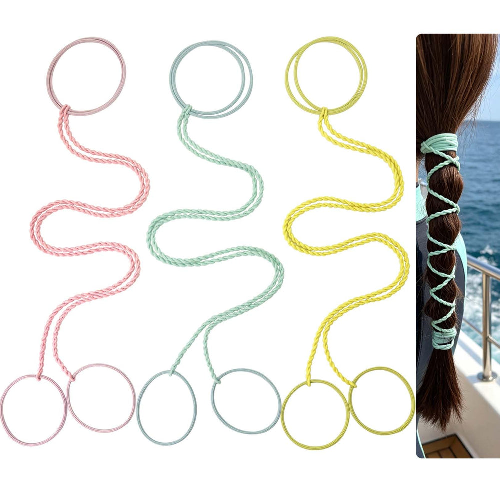 SISYOUP front packaging three colorful hair ties shows product variety and appeal