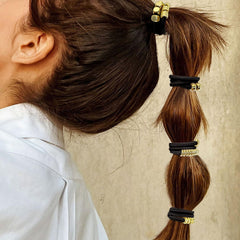 SISYOUP hair tie securing a ponytail showing secure hold without damage