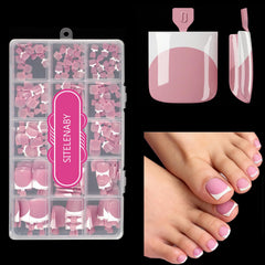 SITELENABY front packaging showing 180-piece French toe tips and quick-apply benefit