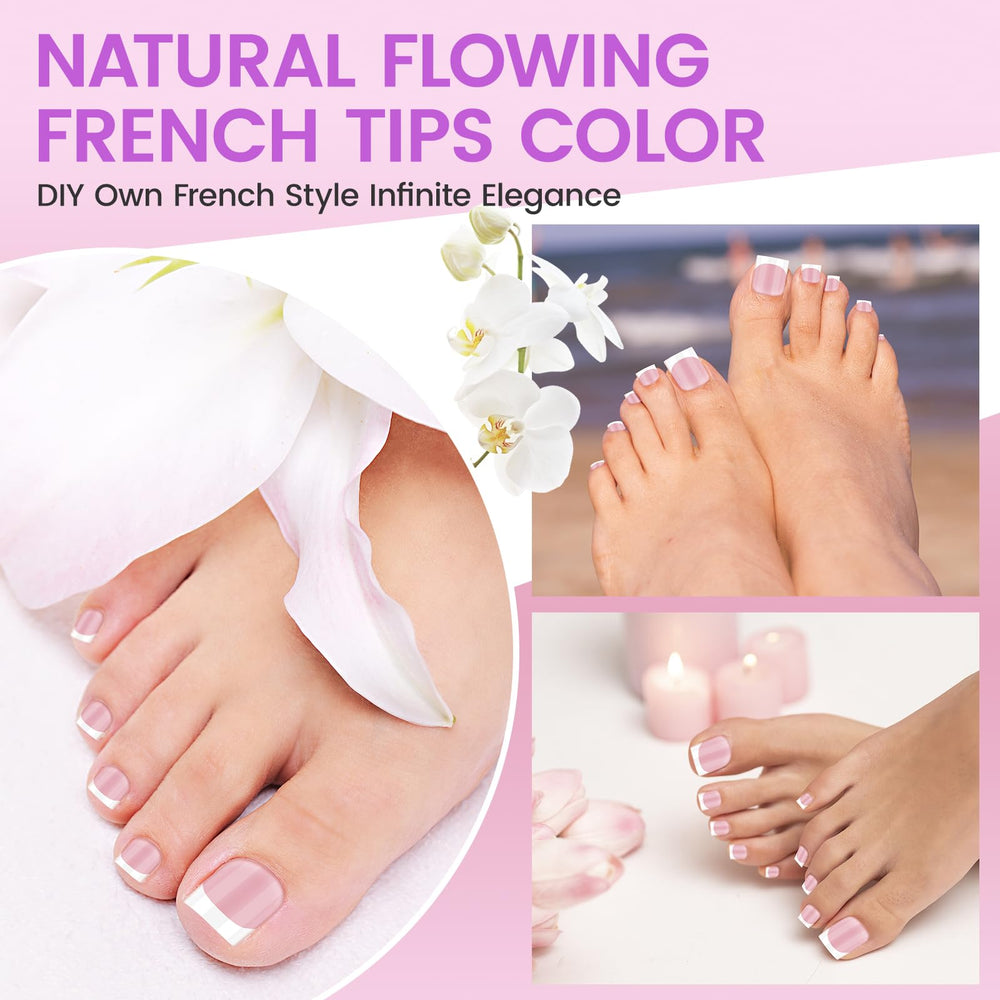 SITELENABY worn press-on toenails in a lifestyle shot showing instant salon look benefit