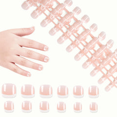 SIUSIO front packaging showing nude French press-on nails and kit benefits