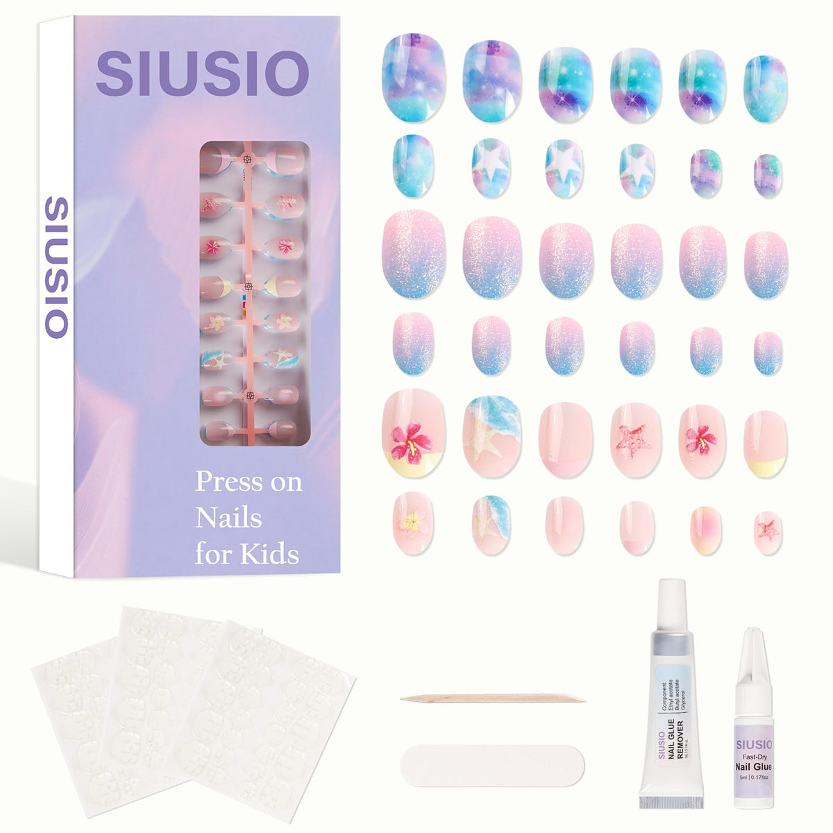 SIUSIO front packaging showing full 72pcs kit and bright ocean design, encourages creative play