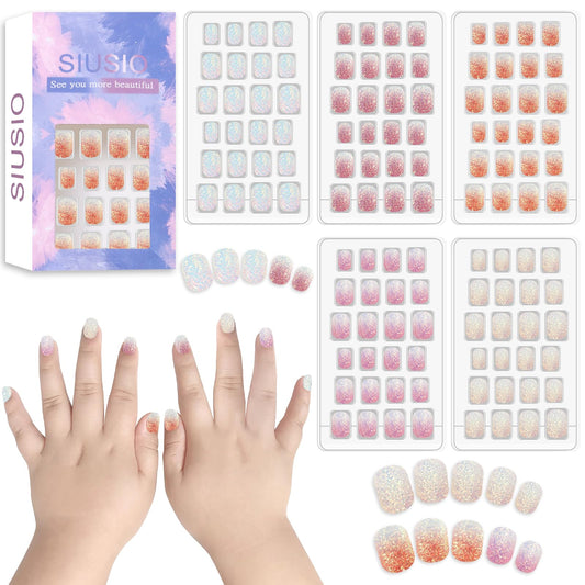 SIUSIO front packaging showing five-box rainbow nail kit and bright colors benefit quick selection