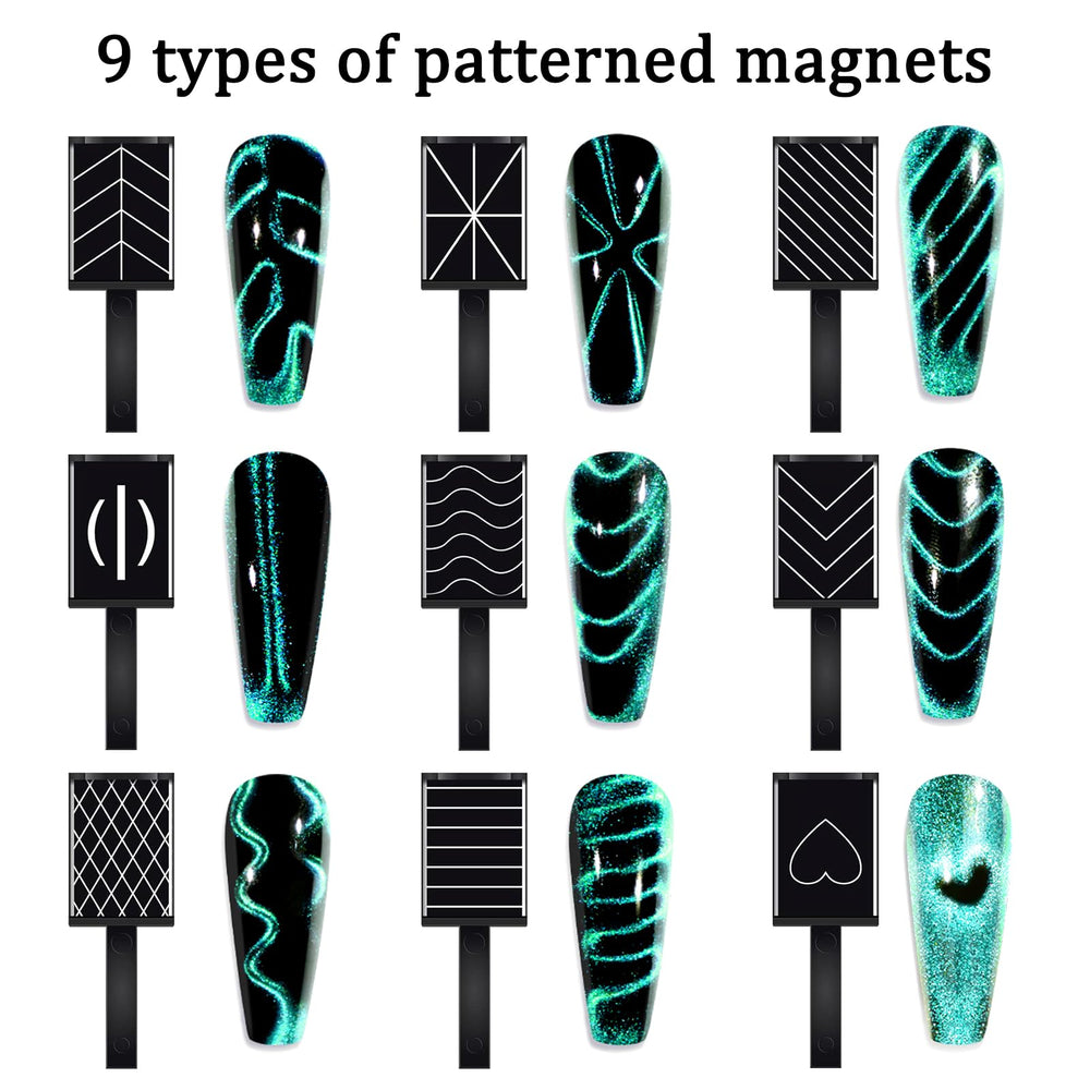 SIUSIO magnetic wand in use above nail creating a sharp cat-eye highlight