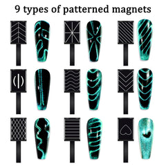 SIUSIO magnetic wand in use above nail creating a sharp cat-eye highlight
