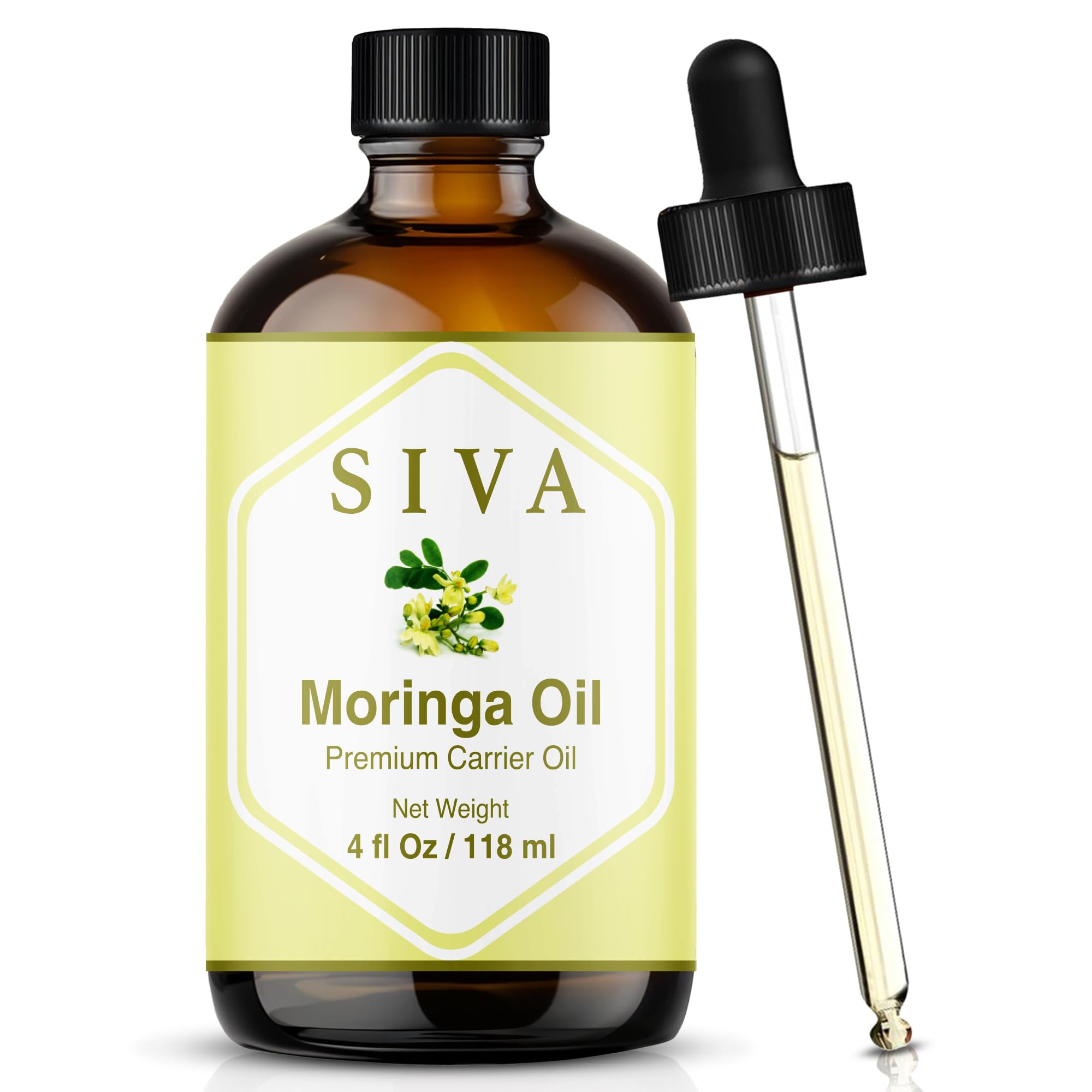 SIVA ORGANICS amber bottle front showing product and protective packaging benefit