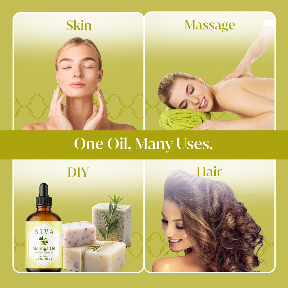 SIVA ORGANICS applying oil to hair ends for smoothness and manageable shine