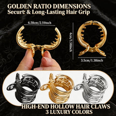 Siysig detailed metal teeth gripping hair for slip-resistant control