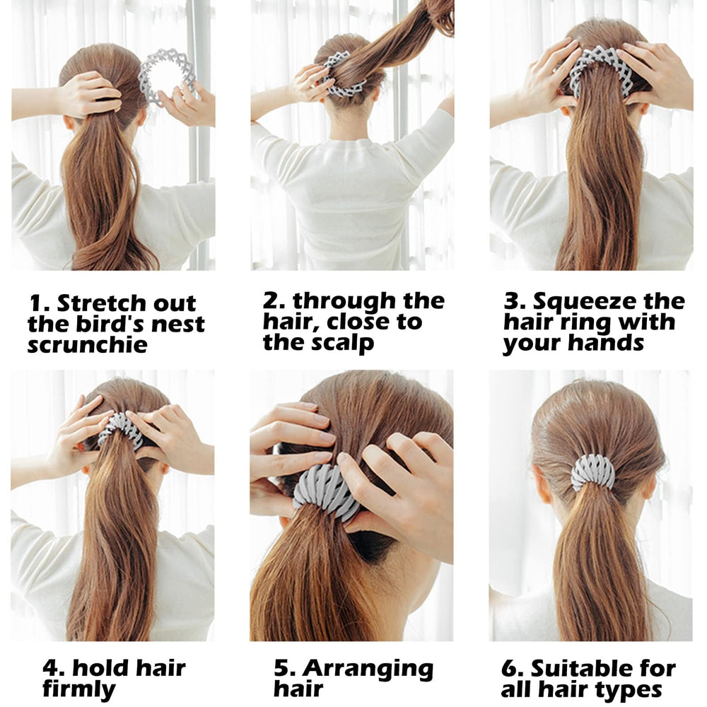 Sizobi clip in use creating a low bun, comfortable everyday hold