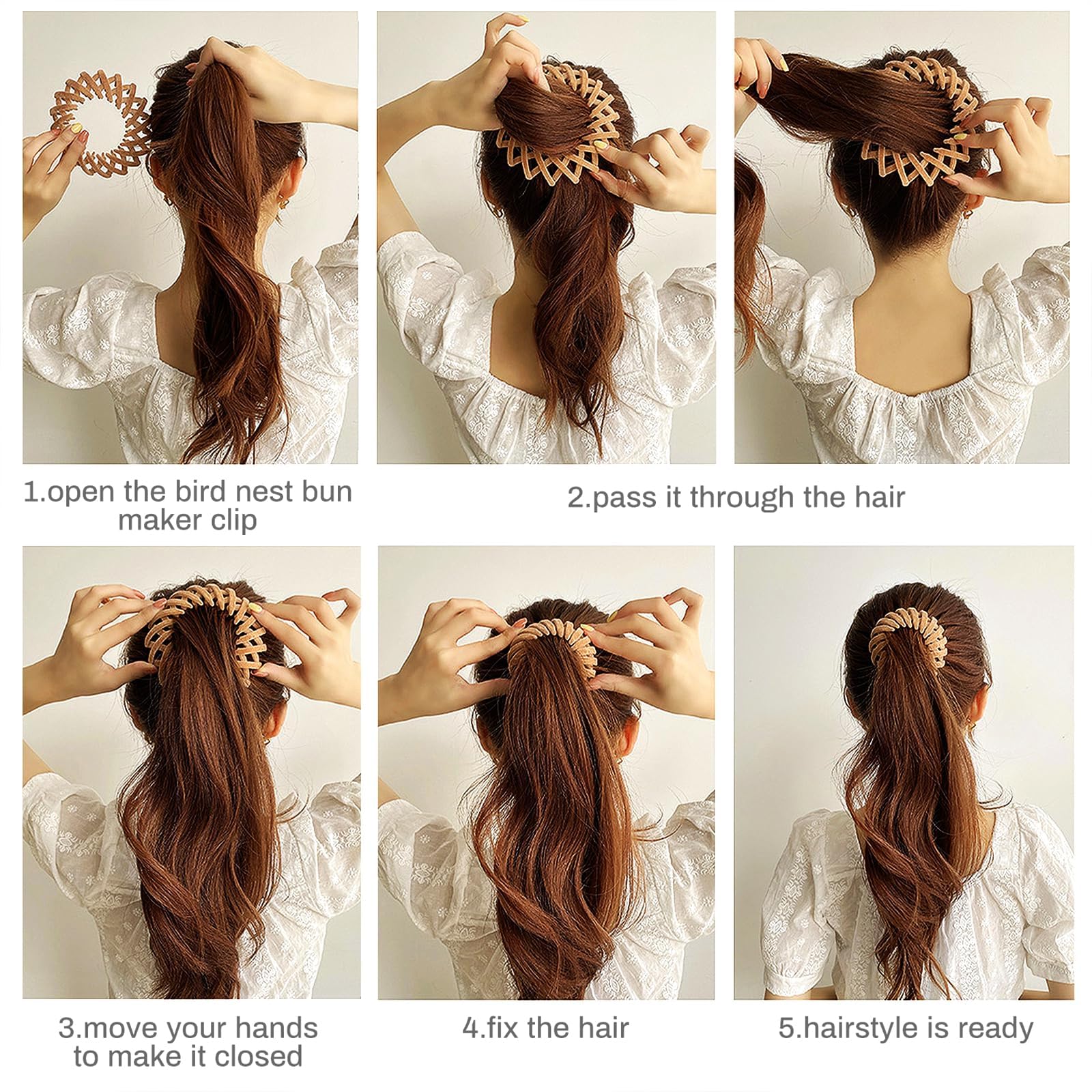 Sizobi clips holding a tidy bun showing secure non-slip benefit
