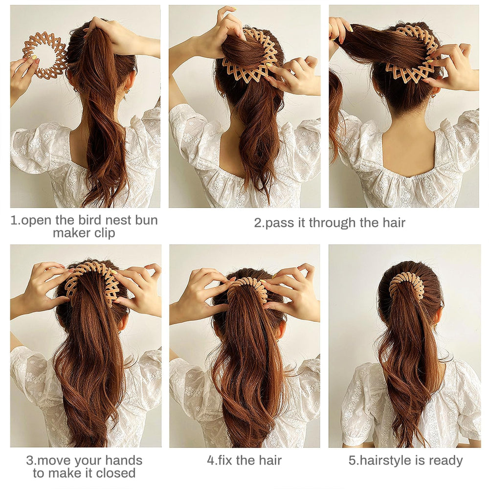 Sizobi clips holding a tidy bun showing secure non-slip benefit