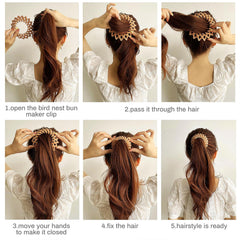 Sizobi clips holding a tidy bun showing secure non-slip benefit