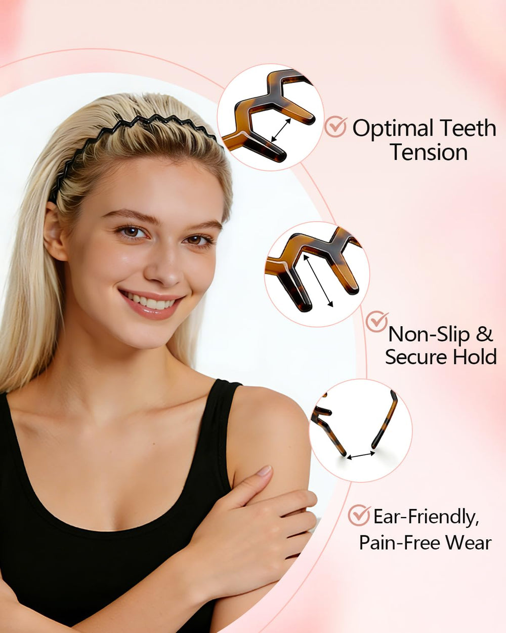 Sizobi detailed shot of rounded teeth preventing snagging and holding hair