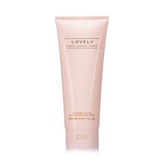 SJP Lovely soft body lotion front bottle with signature label, shows elegant scent and hydration