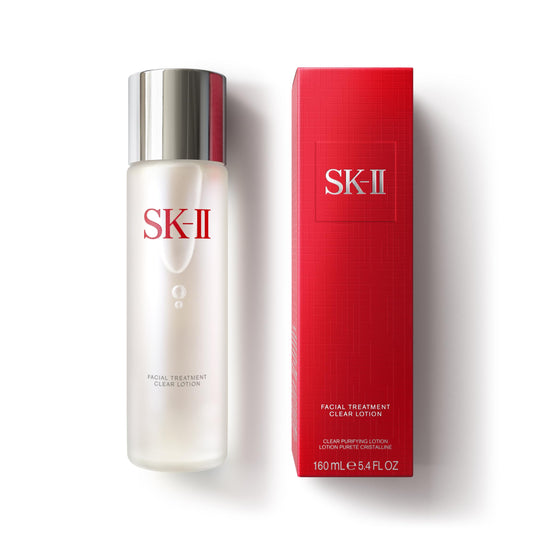 SK-II clear lotion front bottle shows sleek design and hydrates skin