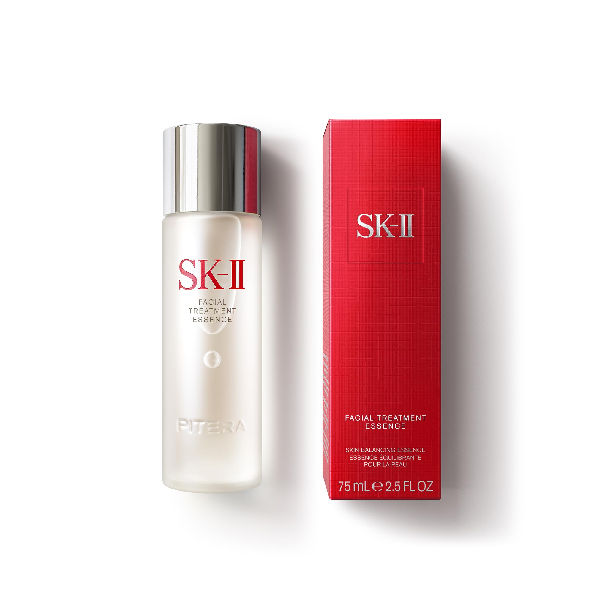SK-II bottle front view showing elegant packaging and easy application benefit