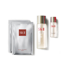 SK-II Facial Treatment Essence mini bottle close-up showing lightweight liquid absorption benefit