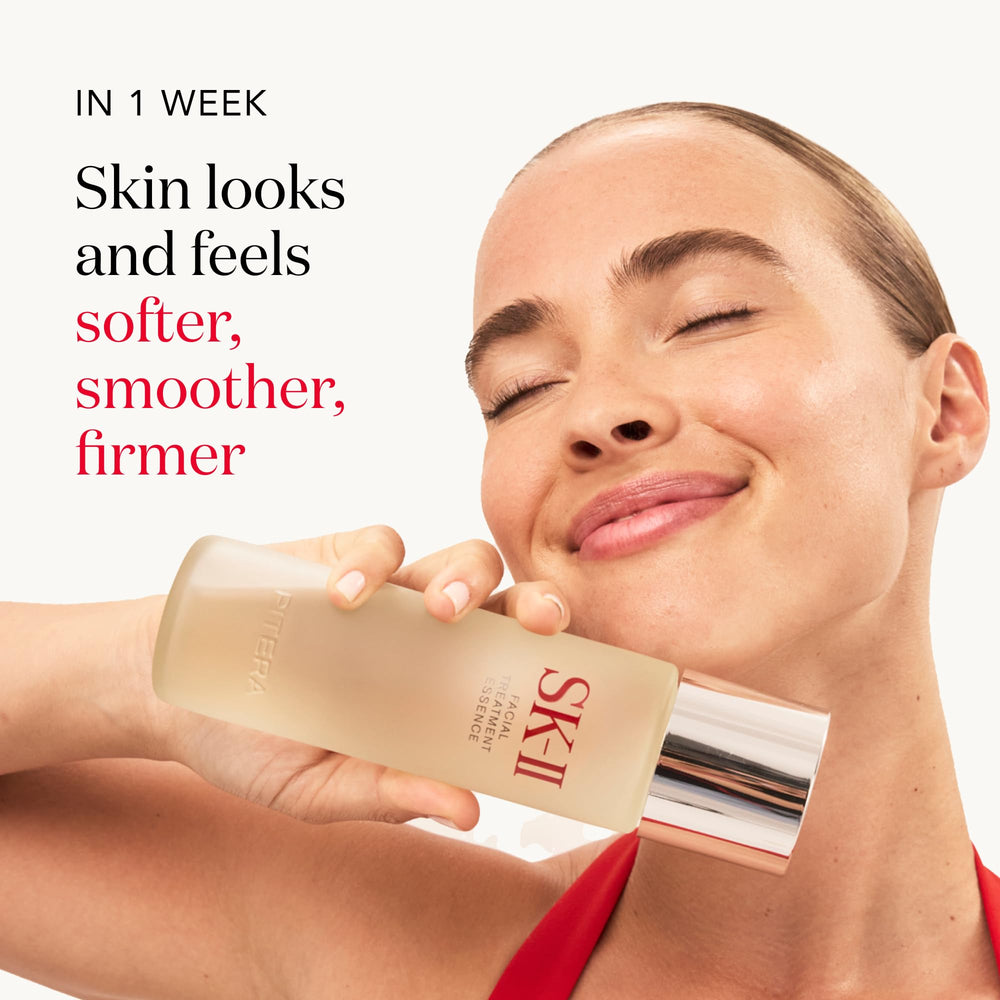 SK-II on bathroom shelf suggesting daily use and organized skincare benefit