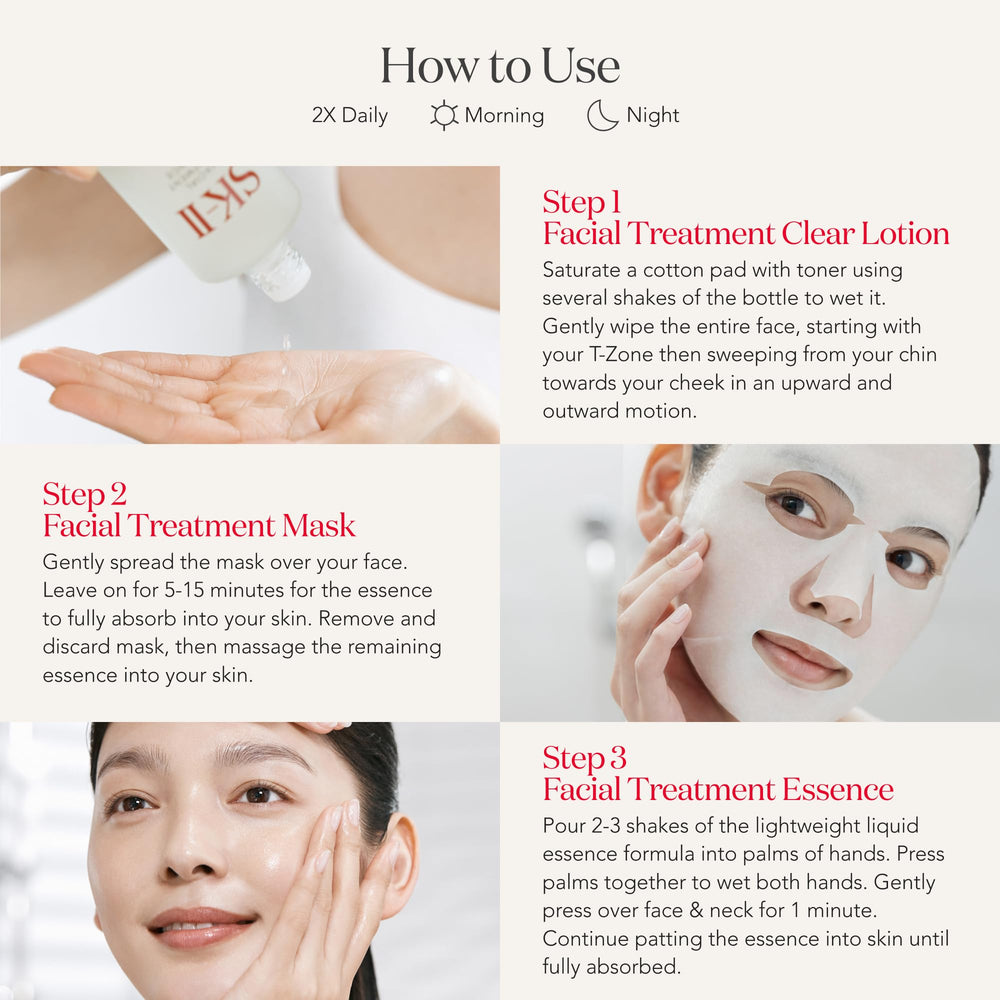 SK-II products held in hand showing travel-size scale and easy-to-pack benefit