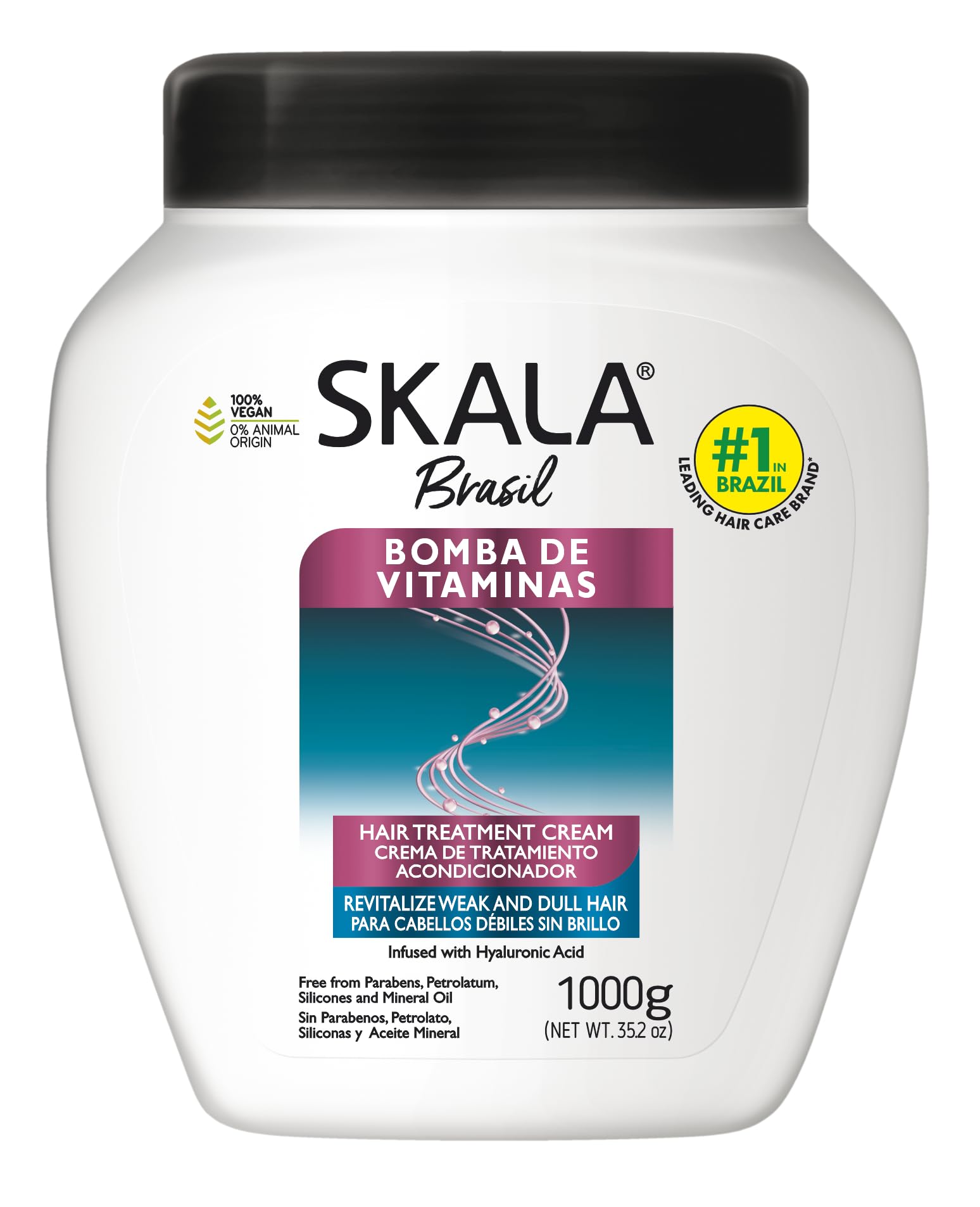 SKALA Brasil jar front view showing label and large 35.2 oz size benefit