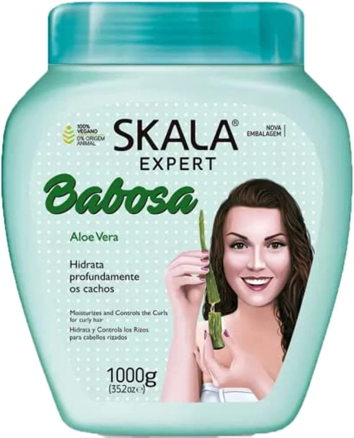 SKALA front tub of 1 kg expert babosa hydronutritivo showing label and size benefit