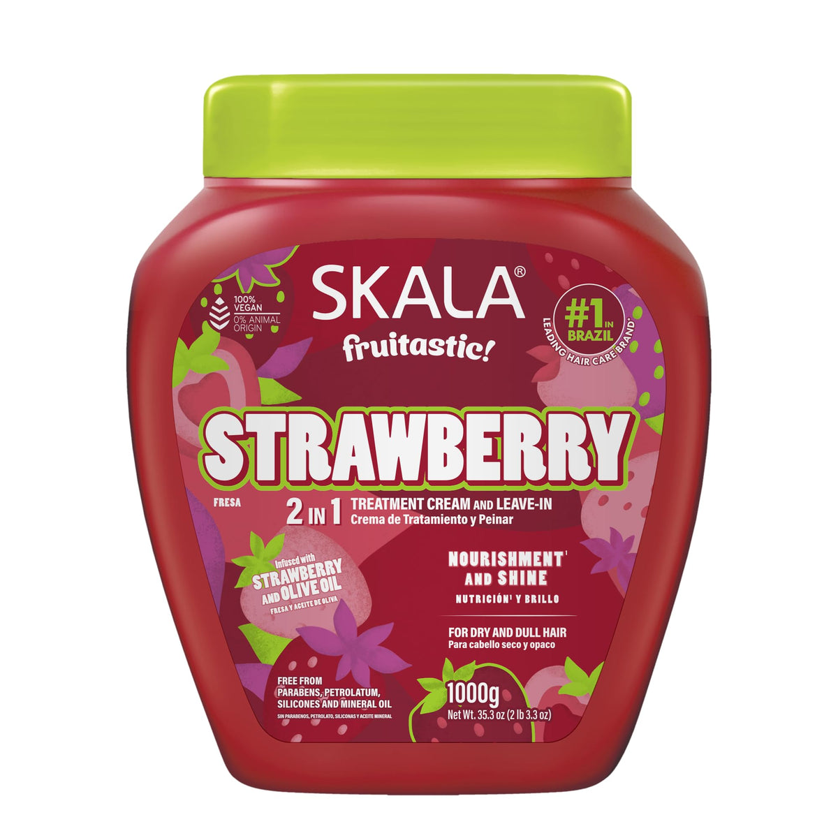 SKALA jar front view showing label and 35.3oz size, highlights value