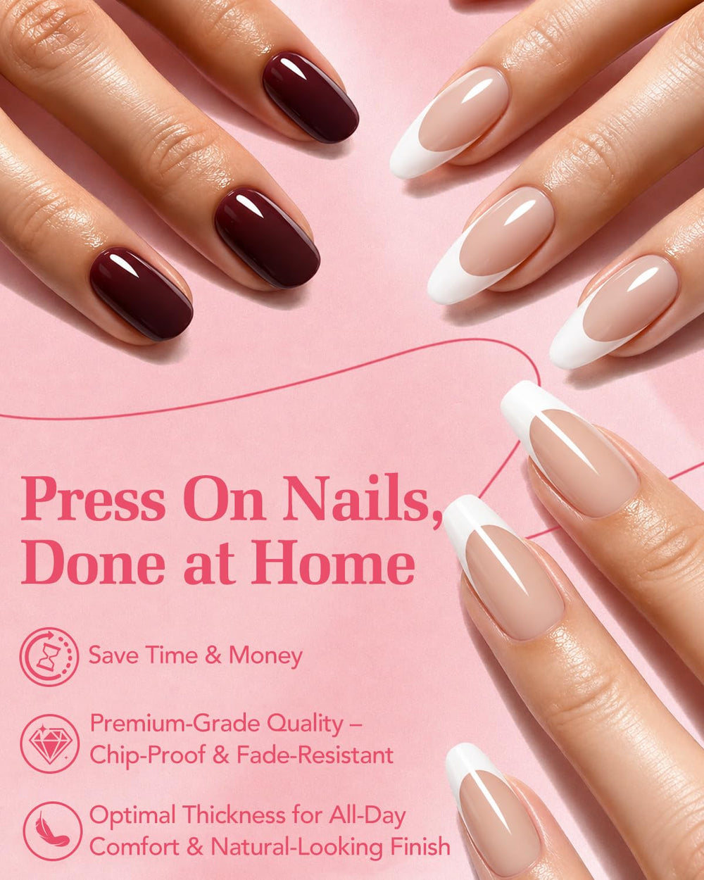 Skiennix two different nail sizes side by side, helps match natural nails