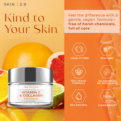 Skin 2.0 fingertip applying cream under eye to show gentle tap application and minimal product use