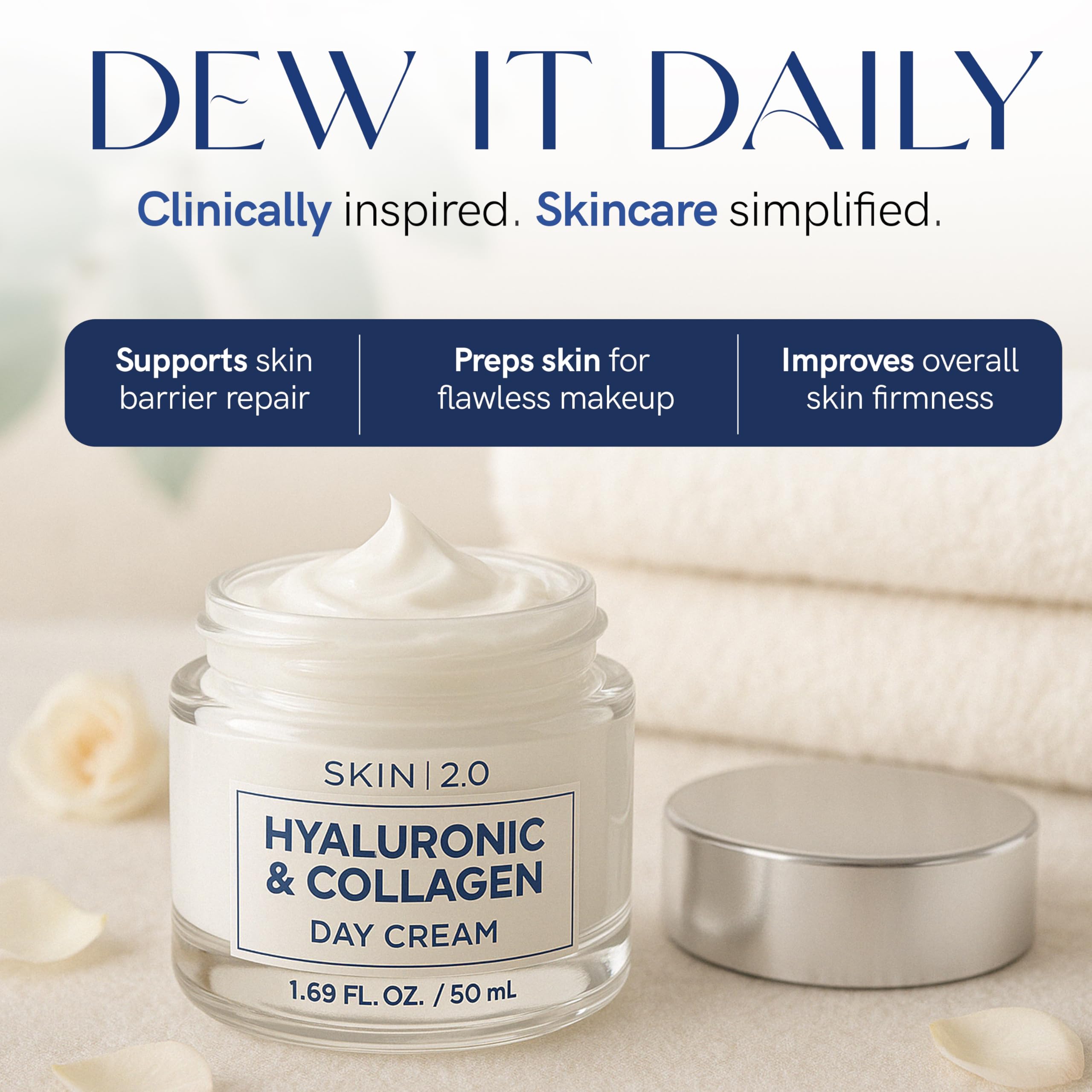 Skin 2.0 applying cream to hand demonstrating quick absorption benefit