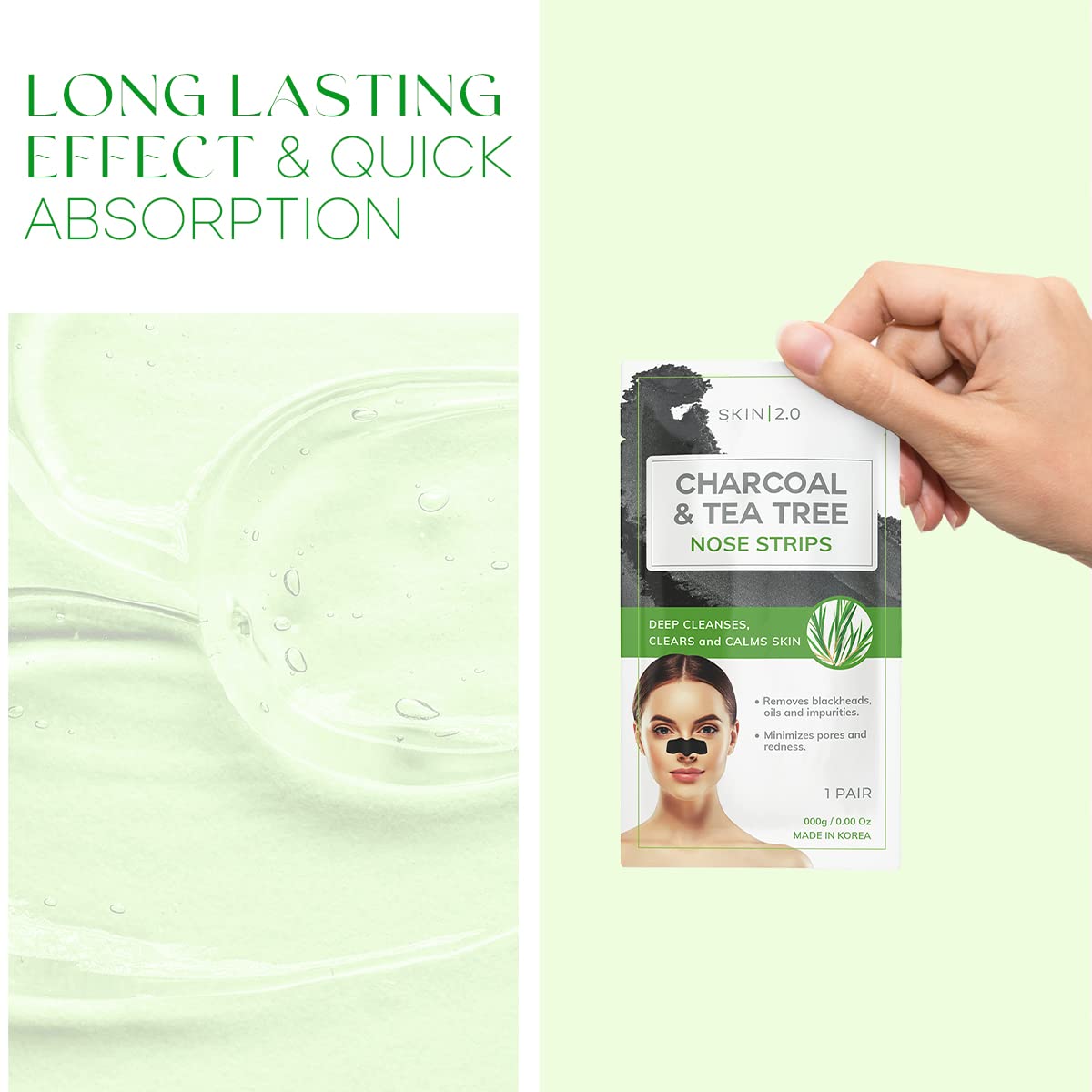 Skin 2.0 label and ingredients list clear view reassuring made in South Korea