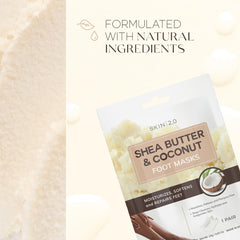 Skin 2.0 label close-up highlighting shea, coconut and Korean-made quality
