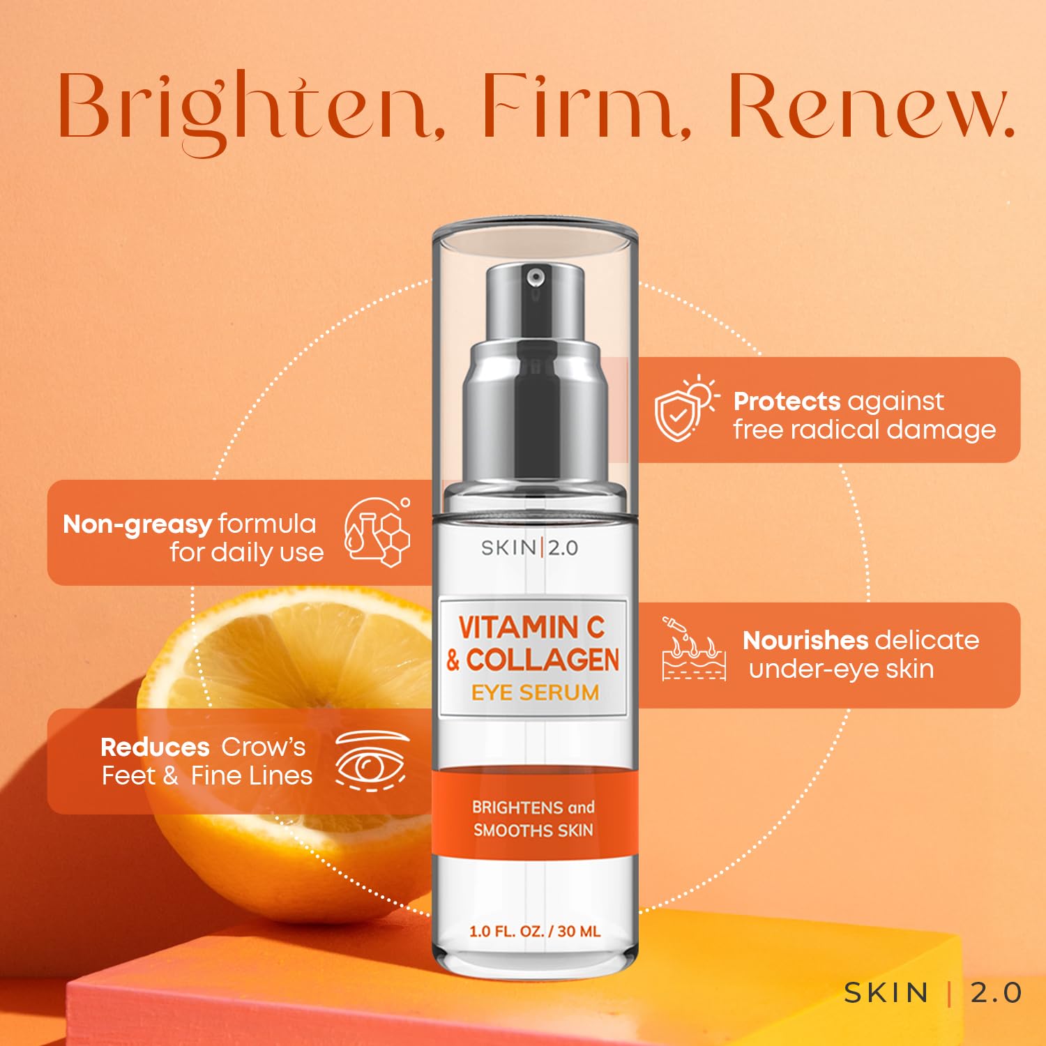 Skin 2.0 woman gently patting serum for firmer-looking eyes