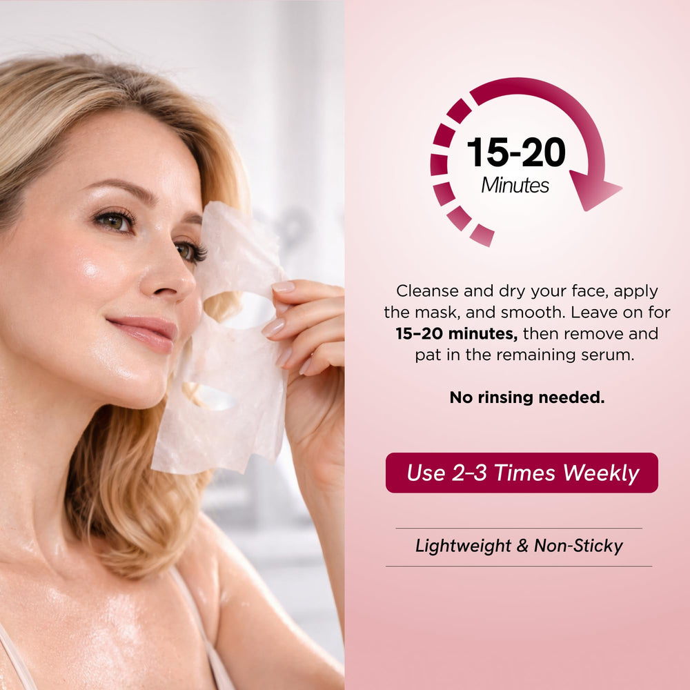 Skin 2.0 mask in use on model demonstrating quick hydration and comfortable fit