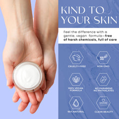 Skin 2.0 open jar revealing creamy gel-cream consistency and hydration benefit