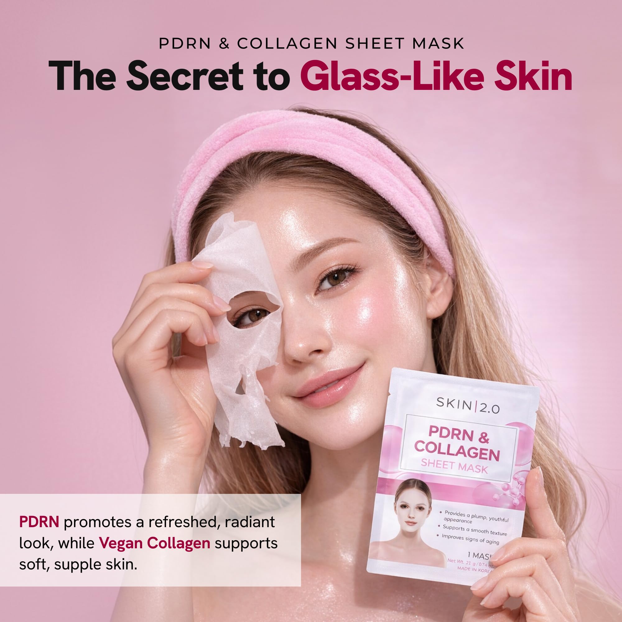 Skin 2.0 close-up sheet mask texture illustrating thin, breathable fabric for better absorption