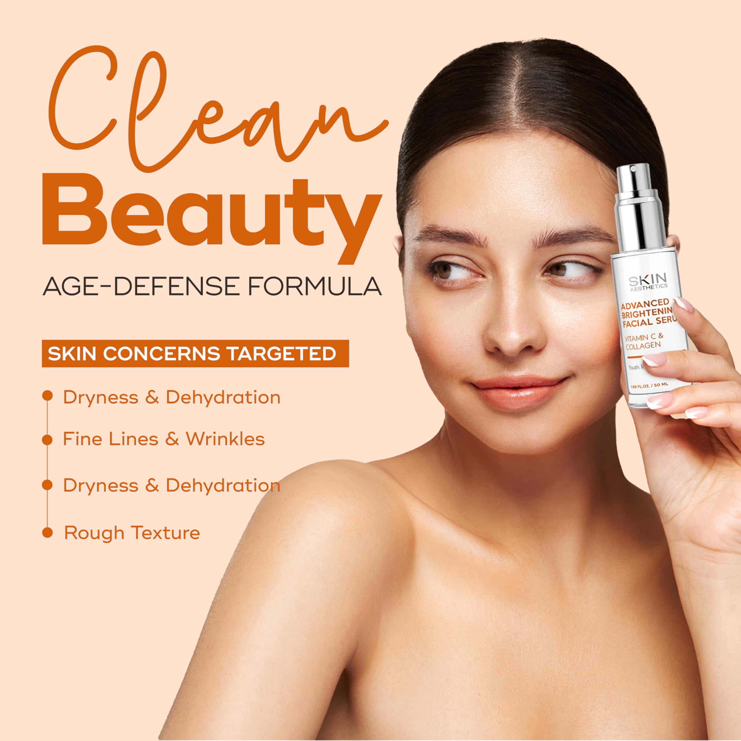 Skin Aesthetics before and after brightness comparison showing improved tone