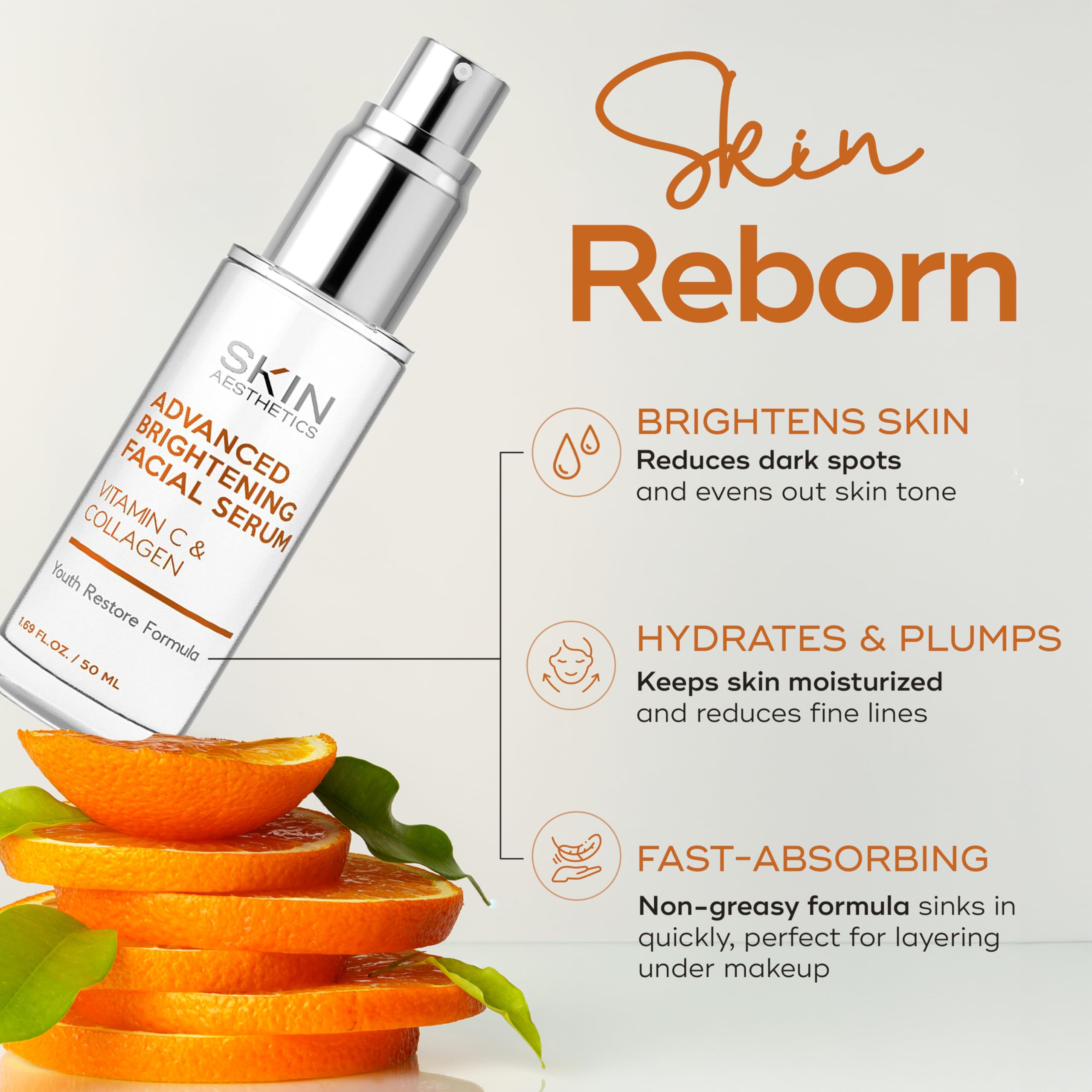 Skin Aesthetics dropper releasing serum texture to show lightweight absorption