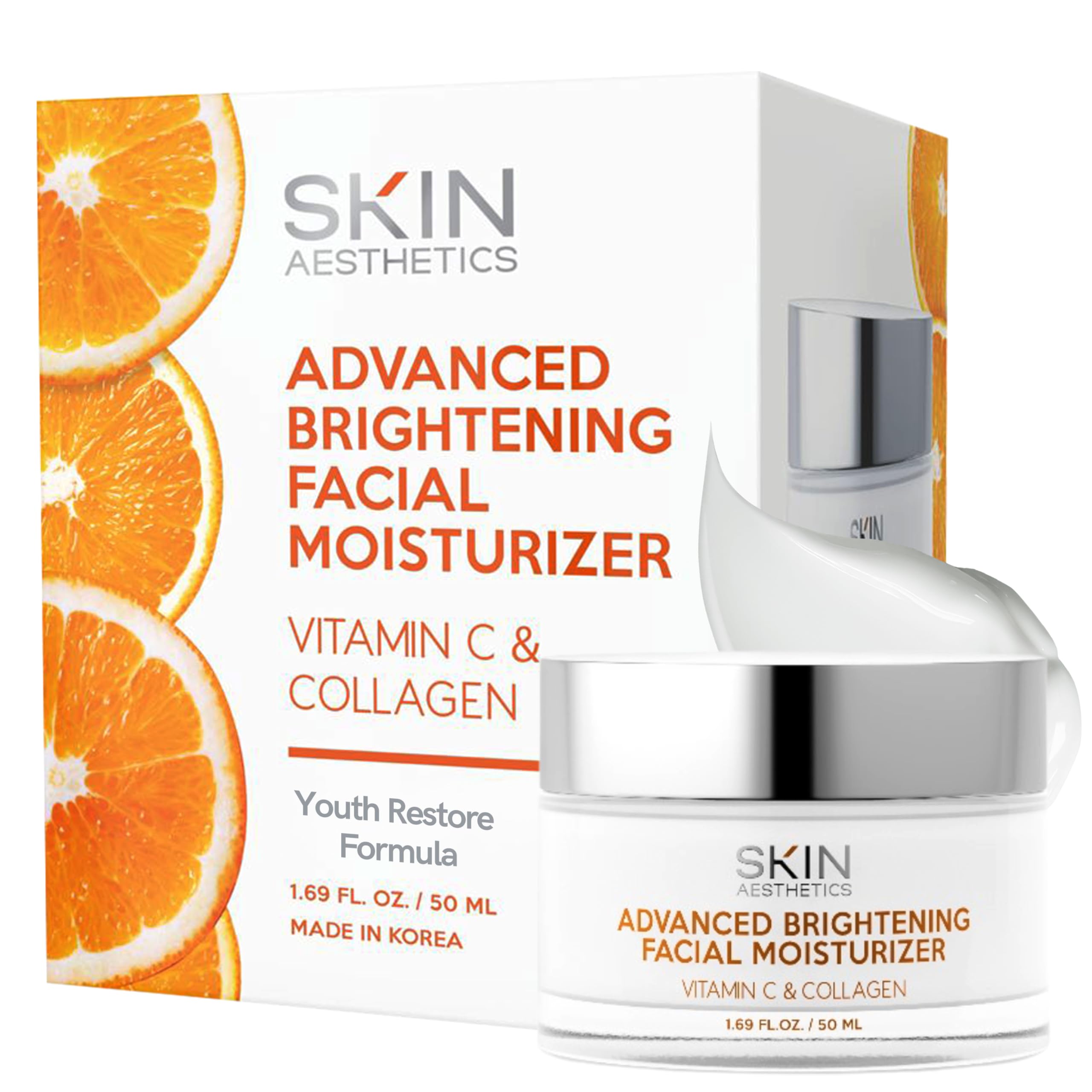 Skin Aesthetics front jar view showing compact 1.69 oz packaging and clean design
