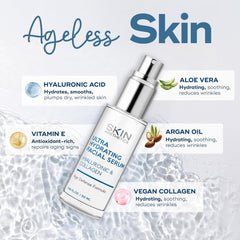 Skin Aesthetics ingredients flatlay with hyaluronic acid and collagen for smoothing