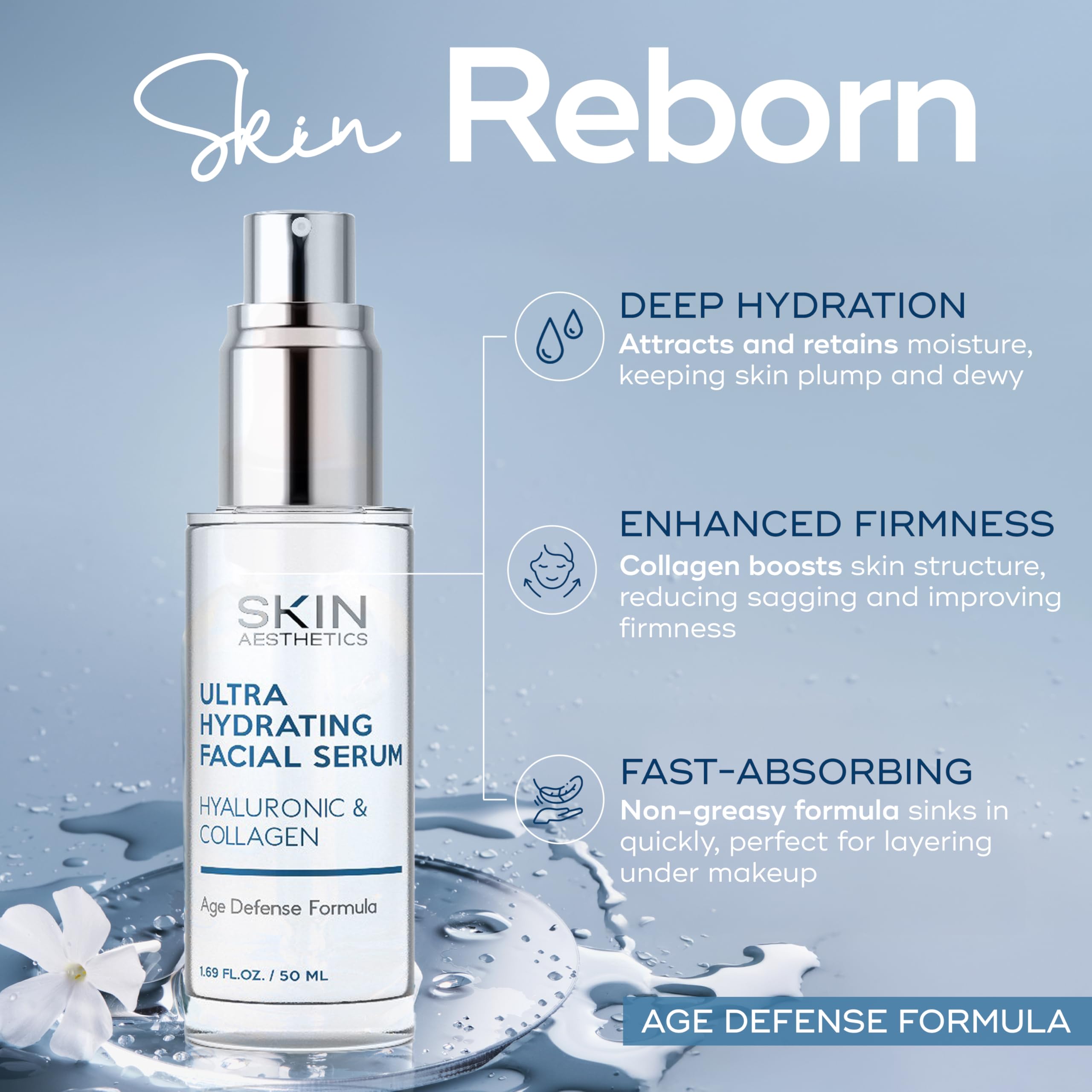 Skin Aesthetics dropper dispensing serum highlighting precise, no-waste application