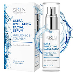 Skin Aesthetics front bottle showing sleek packaging and immediate hydration benefit