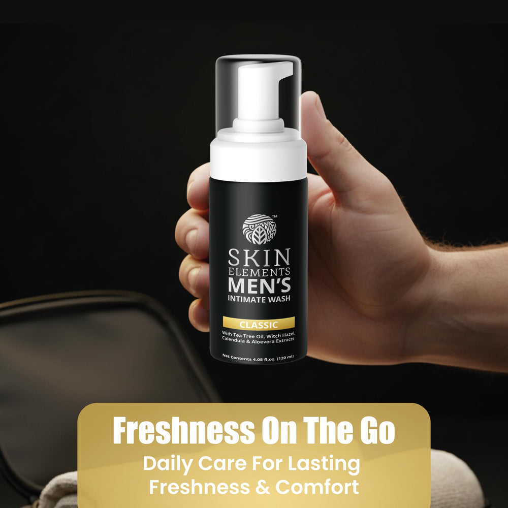 Skin Elements foam texture swatch highlighting gentle lather and quick rinse benefit