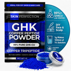 Skin Perfection jar front view showing compact 1g packaging and clear label benefits