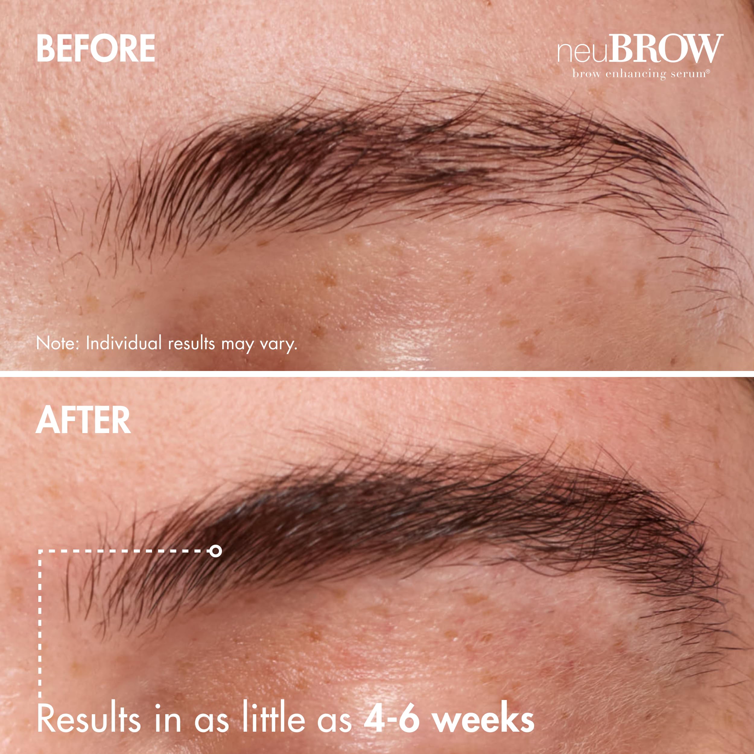 Skin Research Laboratories neuBROW applied along brow illustrating even coverage and definition