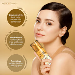 Skin Synergy close-up of 24K gold flakes adding radiance and antioxidant support