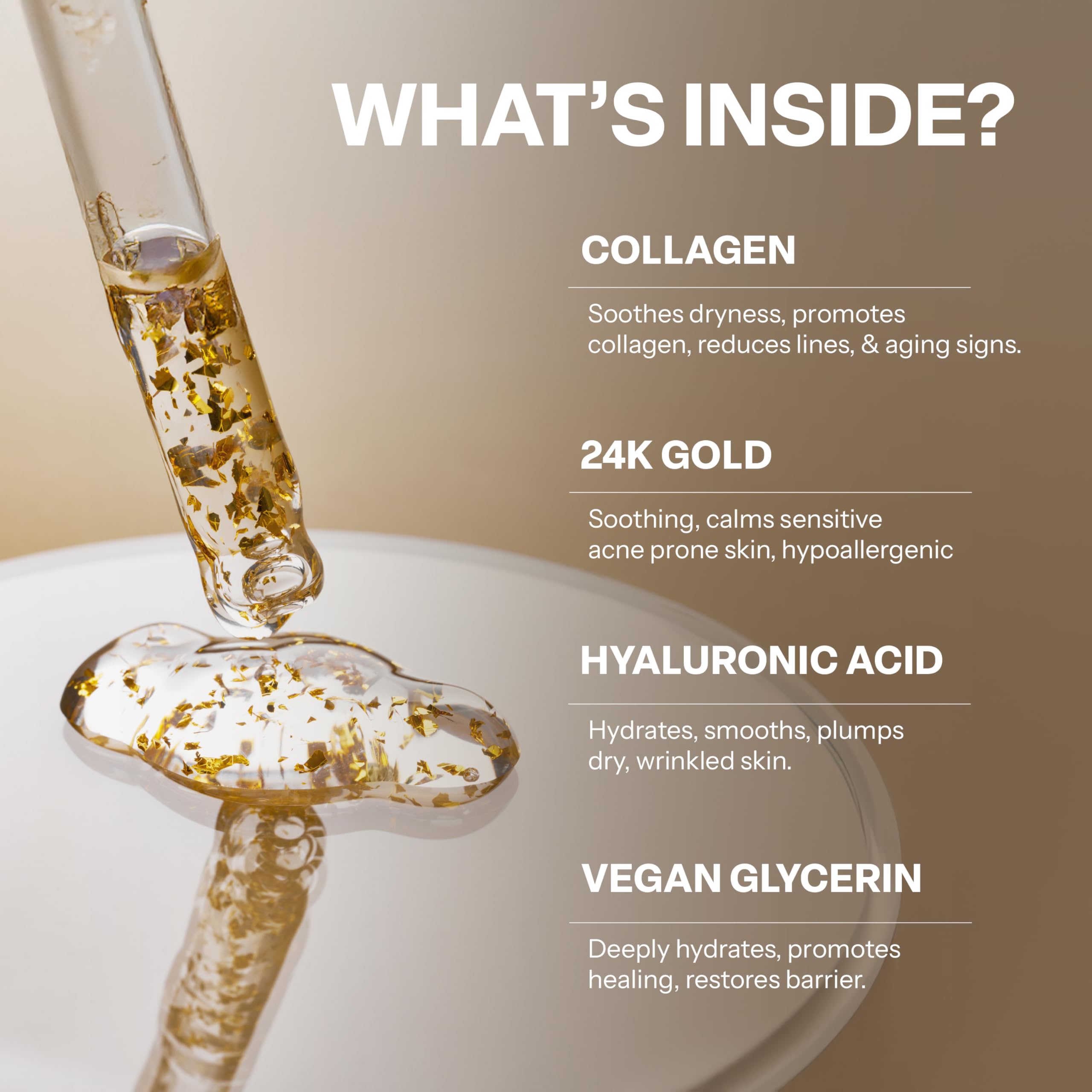 Skin Synergy label showing key ingredients and clean, vegan formulation