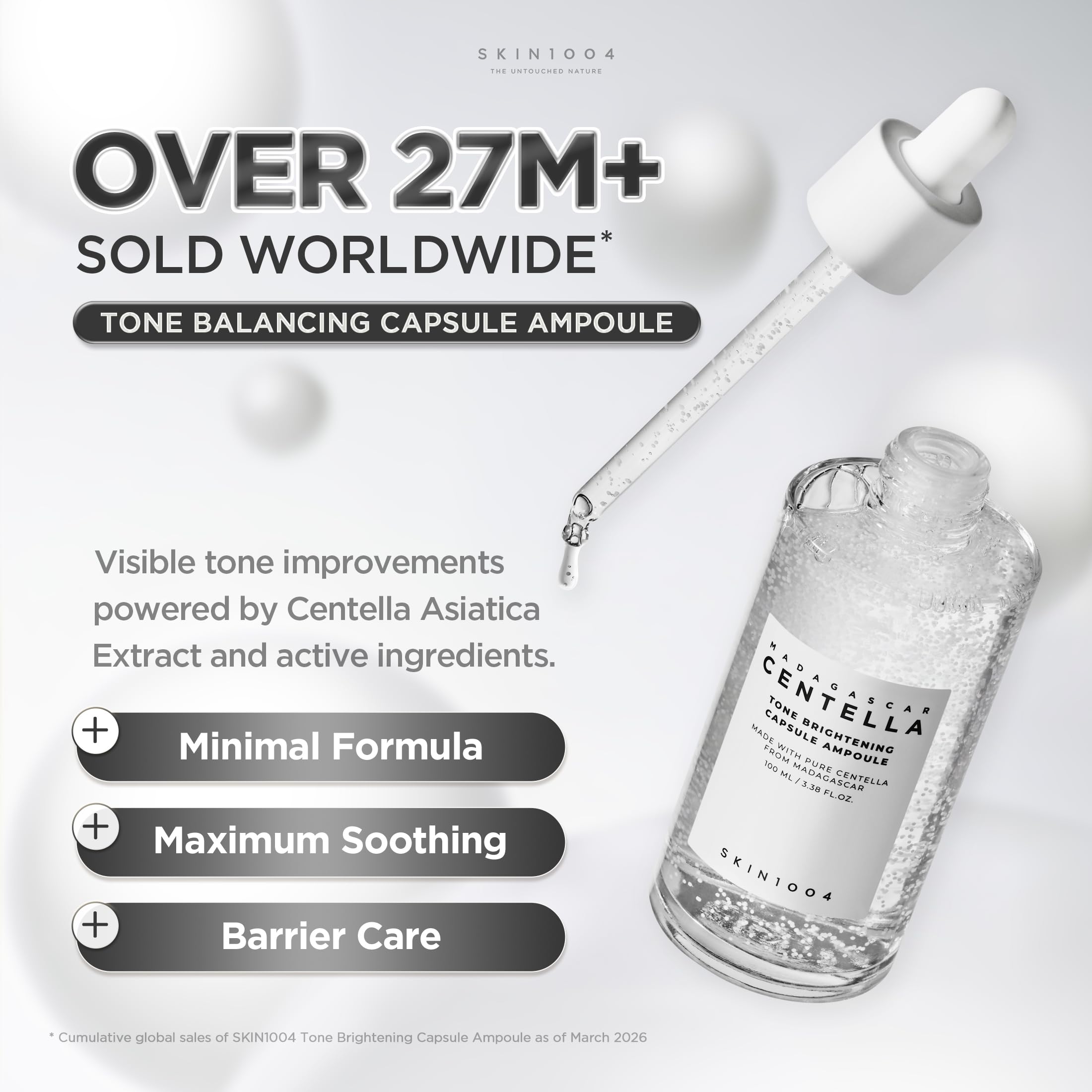 SKIN1004 dropper releasing serum to show lightweight texture and quick absorbency