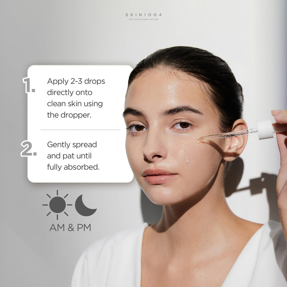 SKIN1004 bottle on shelf in bathroom for everyday routine ease
